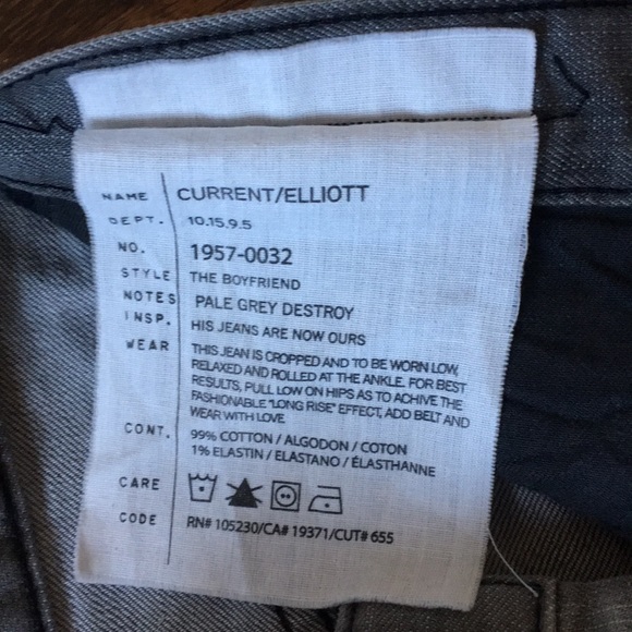 NEW Current Elliott The boyfriend grey destroy 26 - Picture 4 of 6